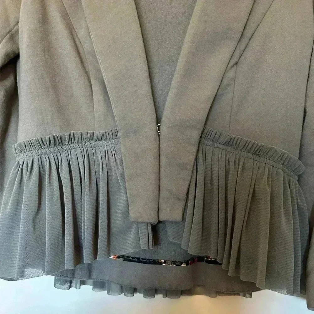 Vintage Free People Green Crop Fleece Blazer in Size 0 - Picture 2 of 7